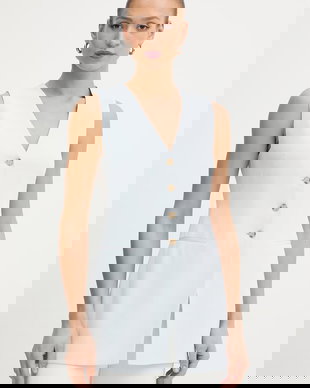 BOSS vestă cu un singur rând de nasturi de damă cu vâscoză Julinial