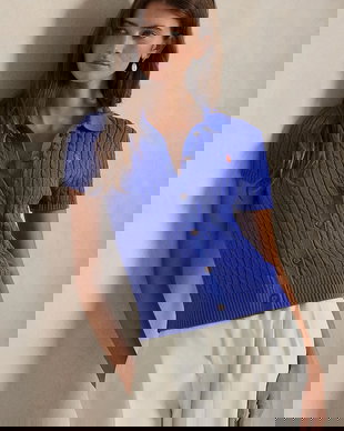 Polo Ralph Lauren pulover cu mânecă scurtă damski din bumbac