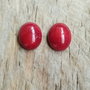 Cabochoane coral rosu, 12x10 mm (2 buc)