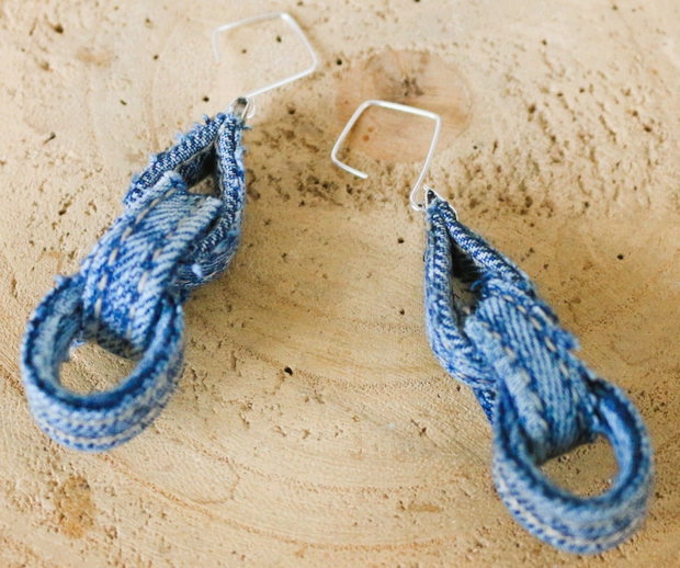 Cercei handmade din denim