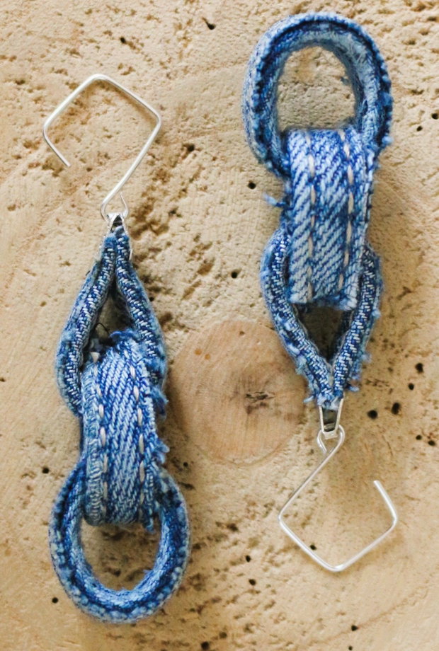 Cercei handmade din denim