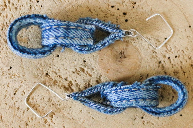 Cercei handmade din denim