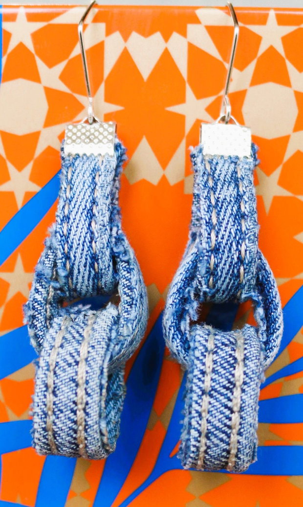 Cercei handmade din denim