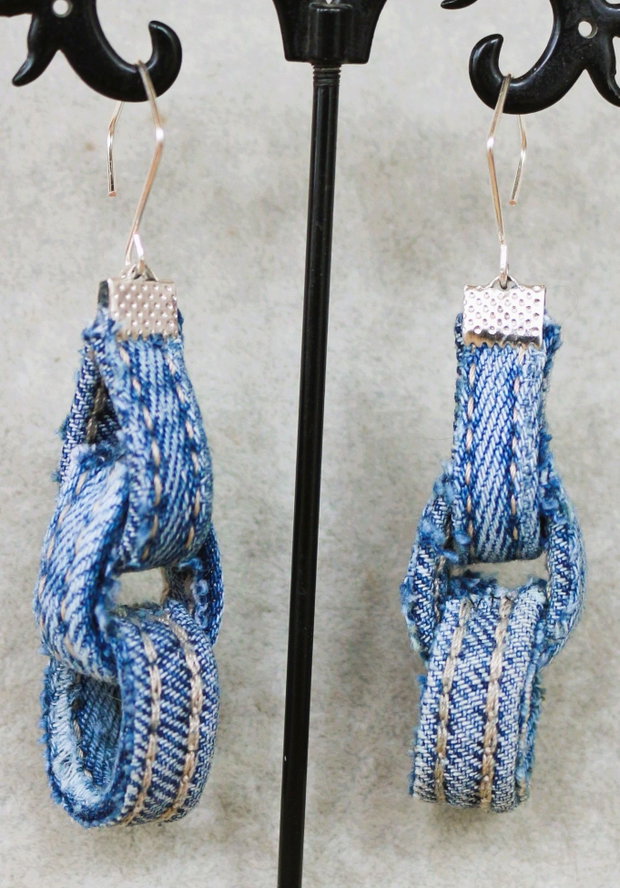 Cercei handmade din denim