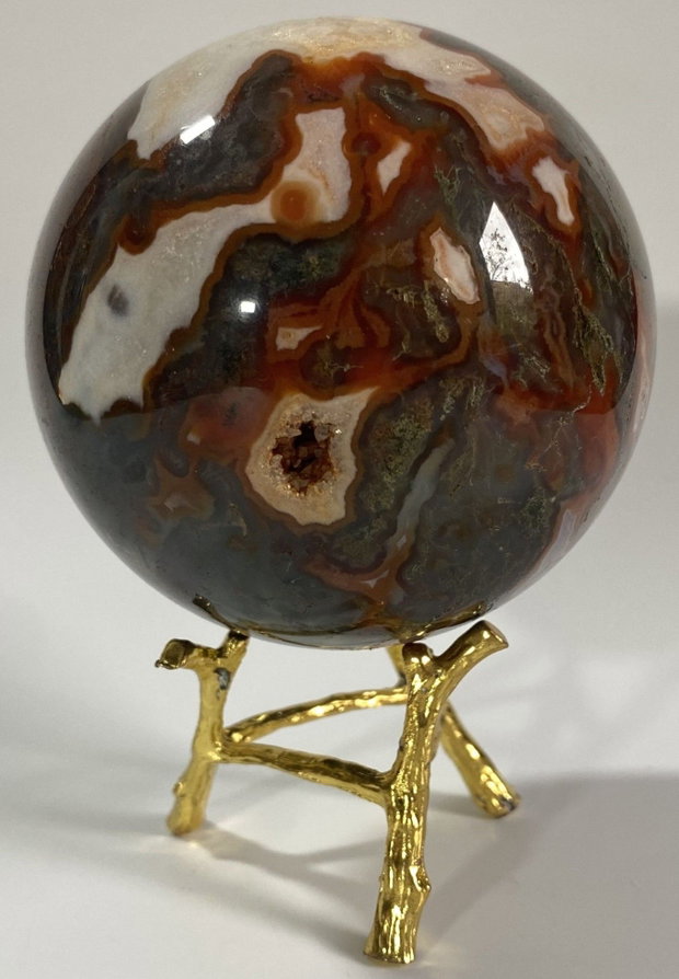 Agat Muschi Rosu - Sfera piatra semipretioasa