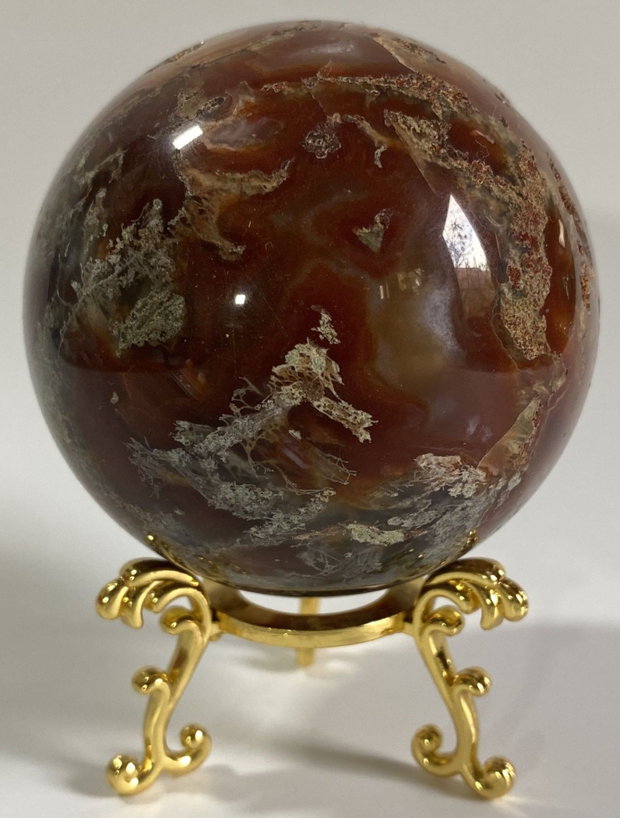 Agat Muschi Rosu - Sfera piatra semipretioasa