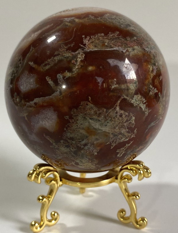 Agat Muschi Rosu - Sfera piatra semipretioasa