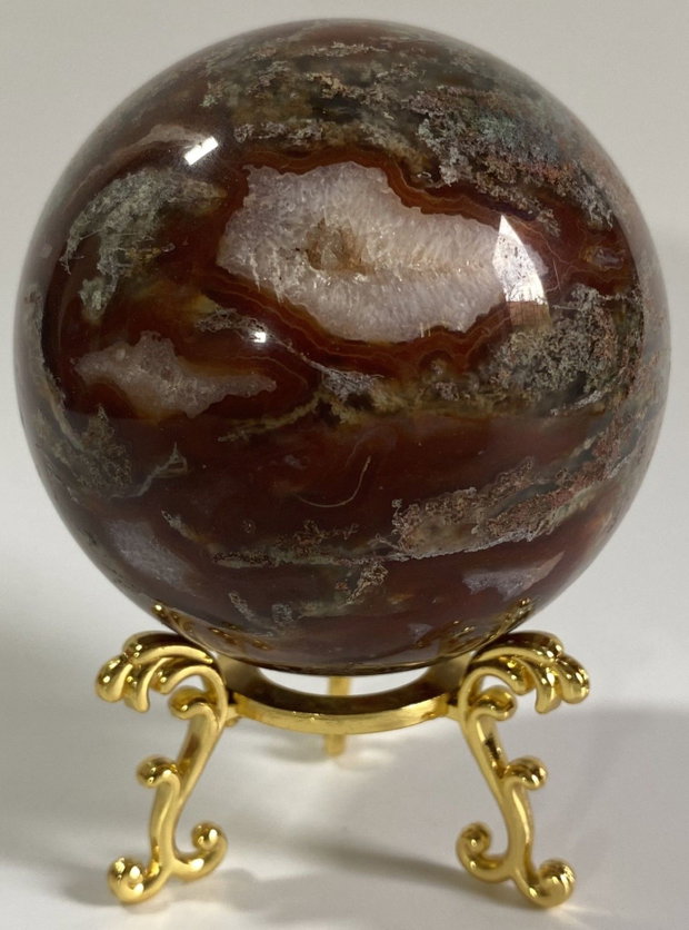 Agat Muschi Rosu - Sfera piatra semipretioasa