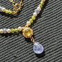 Colier vermeil tanzanit peridot perle naturale de cultura charm peridot argint placat cu aur romantic boho chic trendy