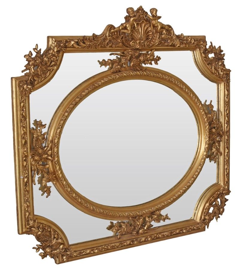 Oglinda monumentala Rococo aurie