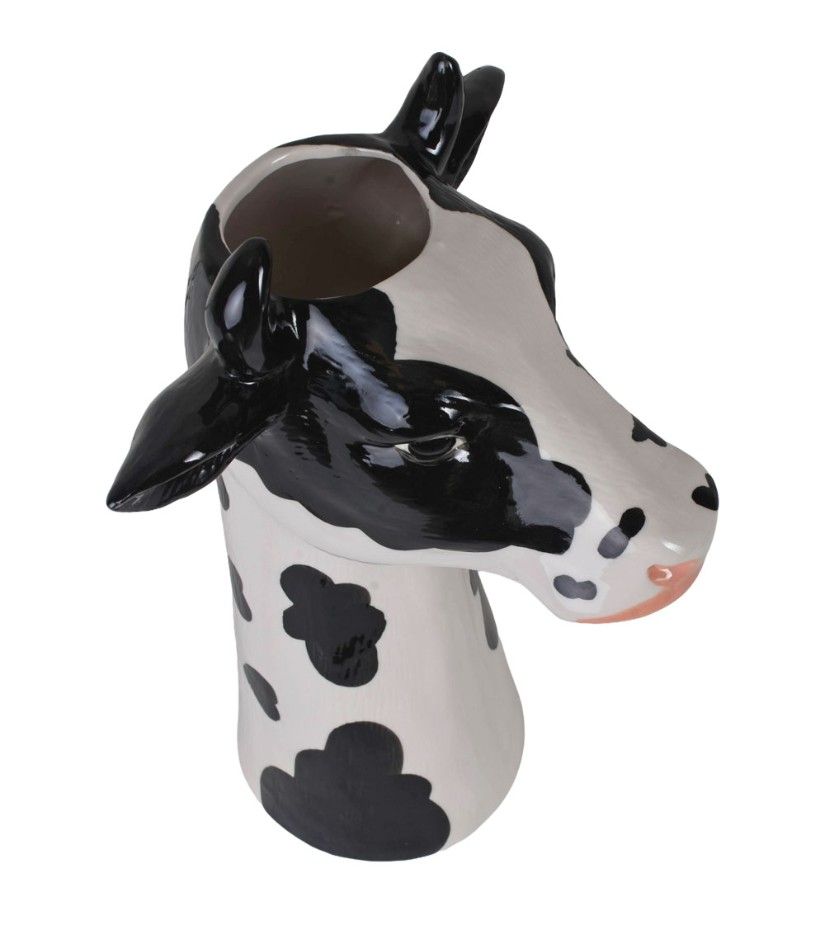 Bust vaca-vaza din ceramica pictata manual