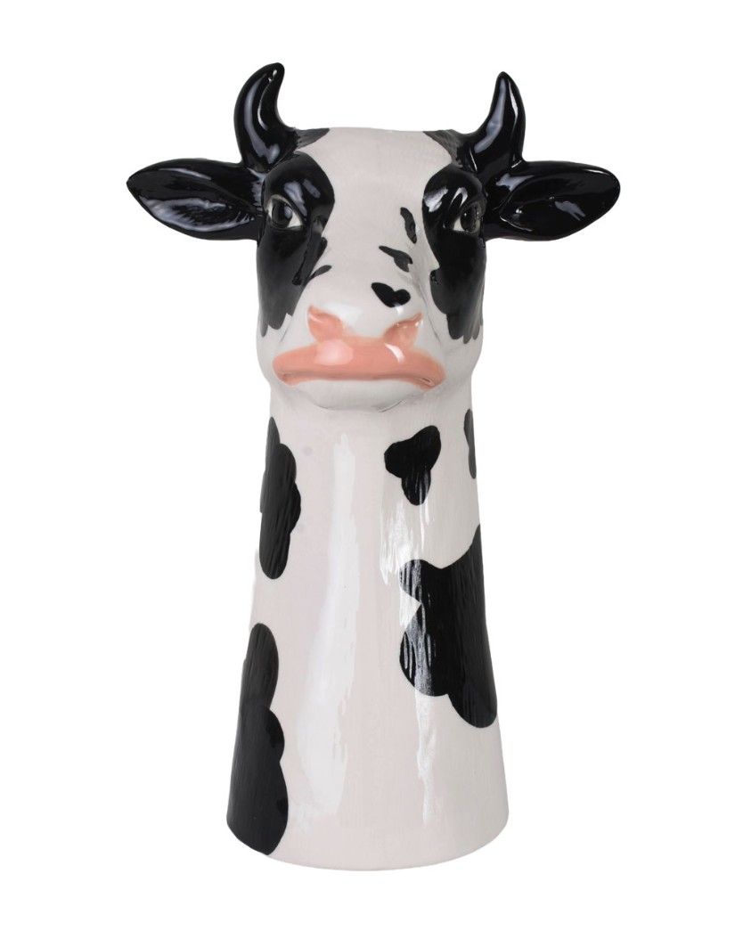 Bust vaca-vaza din ceramica pictata manual