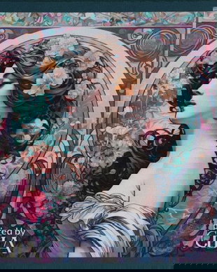 Servet decorativ Alfons Mucha