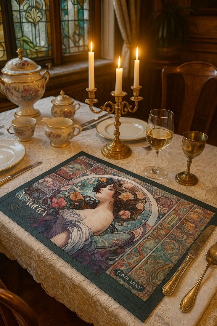 Servet decorativ Alfons Mucha