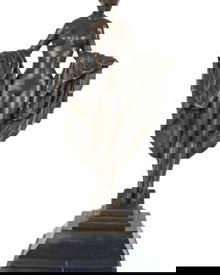 Nud cu esarfa-statueta bronz cu un soclu din marmura