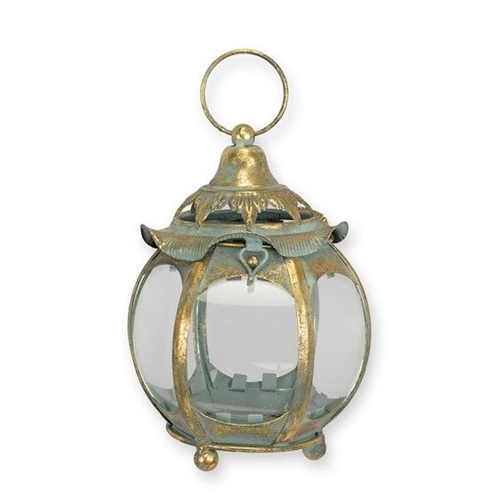 Felinar din metal auriu antichizat