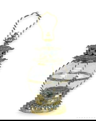 Felinar din metal auriu antichizat