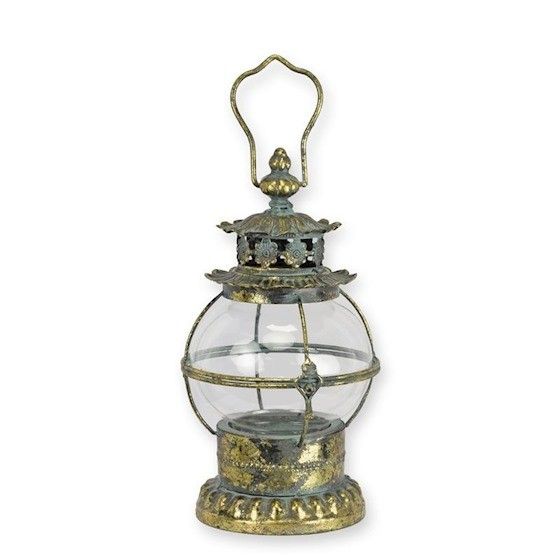 Felinar din metal auriu antichizat