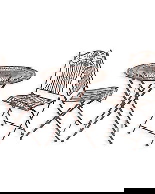 Set mobilier din fier forjat antik brown