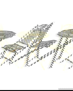 Set mobilier din fier forjat antik green