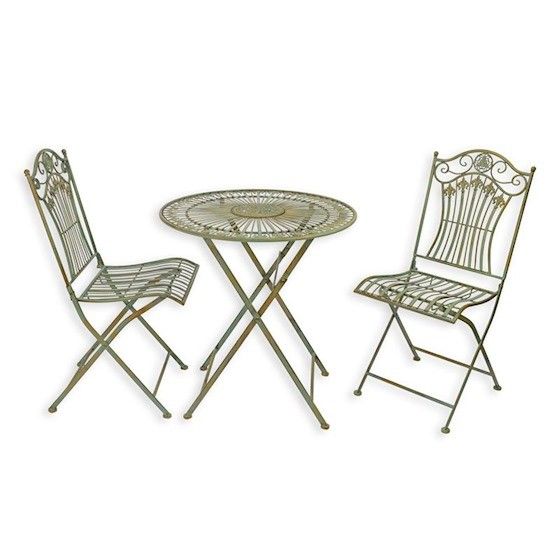 Set mobilier din fier forjat antik green