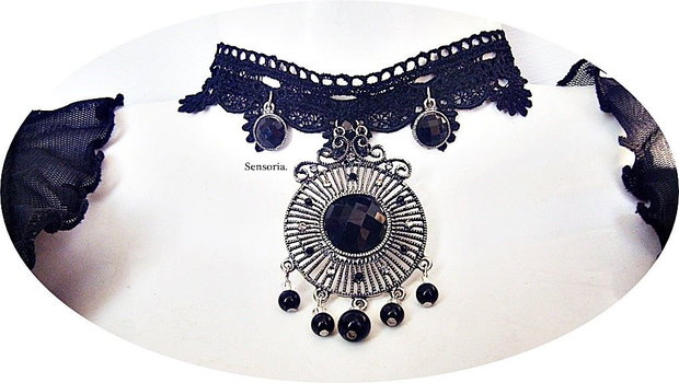 chocker dantela , filigran si cristale