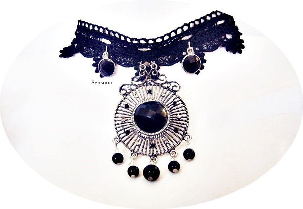 chocker dantela , filigran si cristale