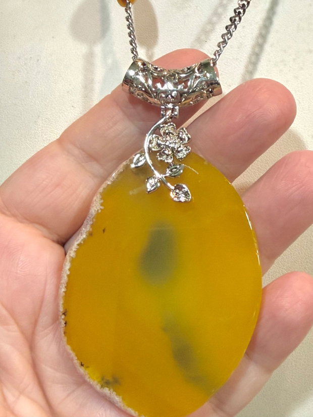 SET~SUN ELEMENT~agata,chihlimbar și inox
