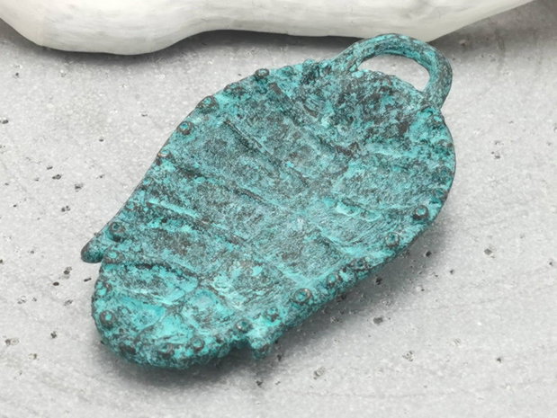 Pandantiv cupru verdigris patina P18