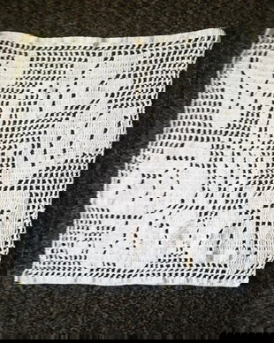 aplicatie dreptunghiulara  crosetata  crem 34/26 cm