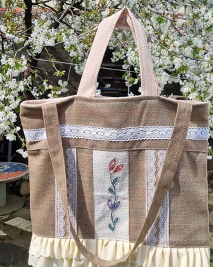Geantă de umăr handmade - goblen