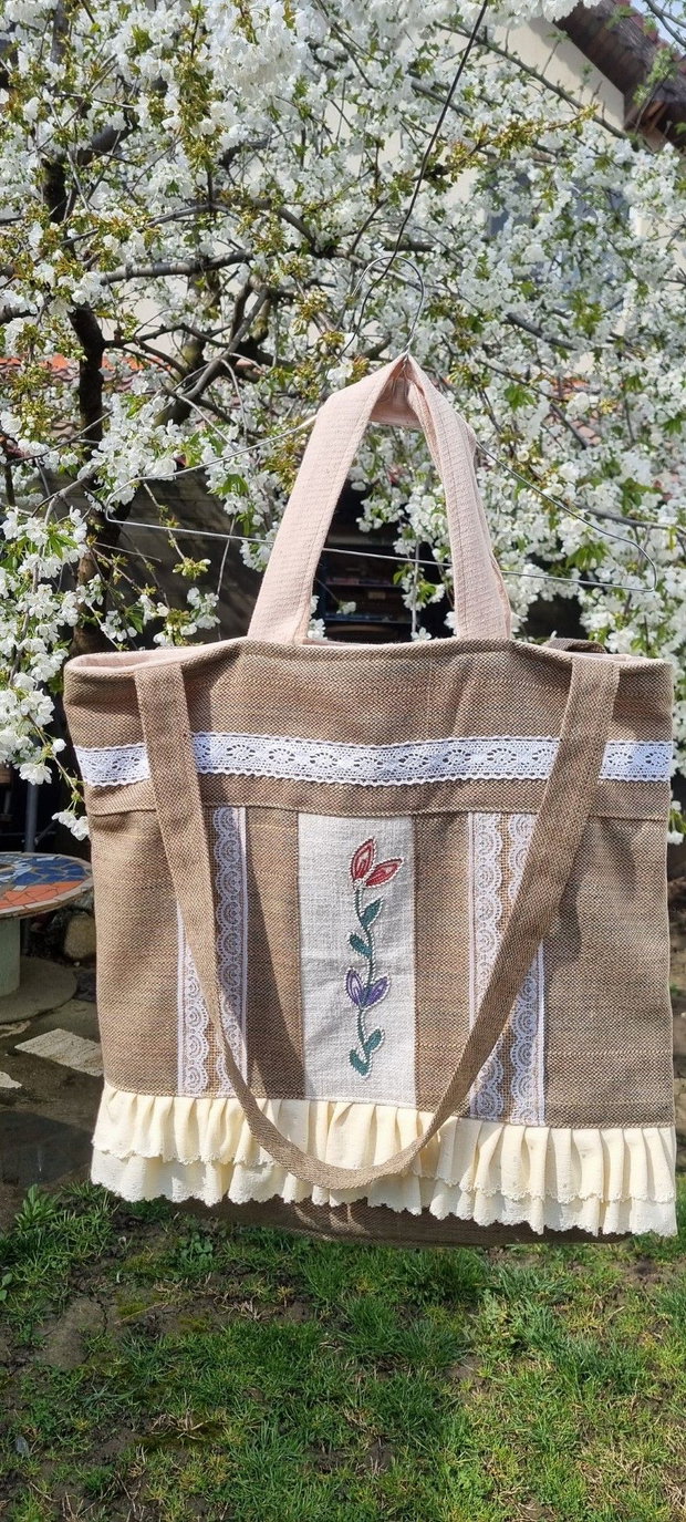 Geantă de umăr handmade - goblen
