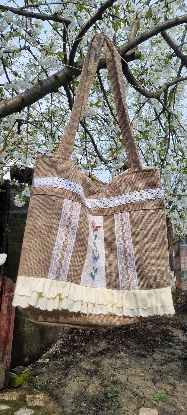 Geantă de umăr handmade - goblen