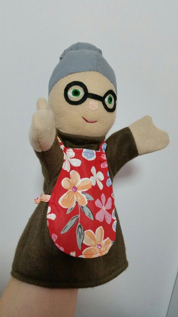 Bunica păpușă de mână/marionetă-Jucărie educativă pentru copii, Teatru de povești-Tamira