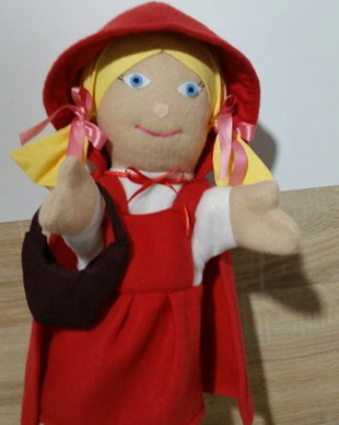 Scufița Roșie păpușă de mână/marionetă-Jucărie educativă pentru copii, Teatru de povești-Tamira