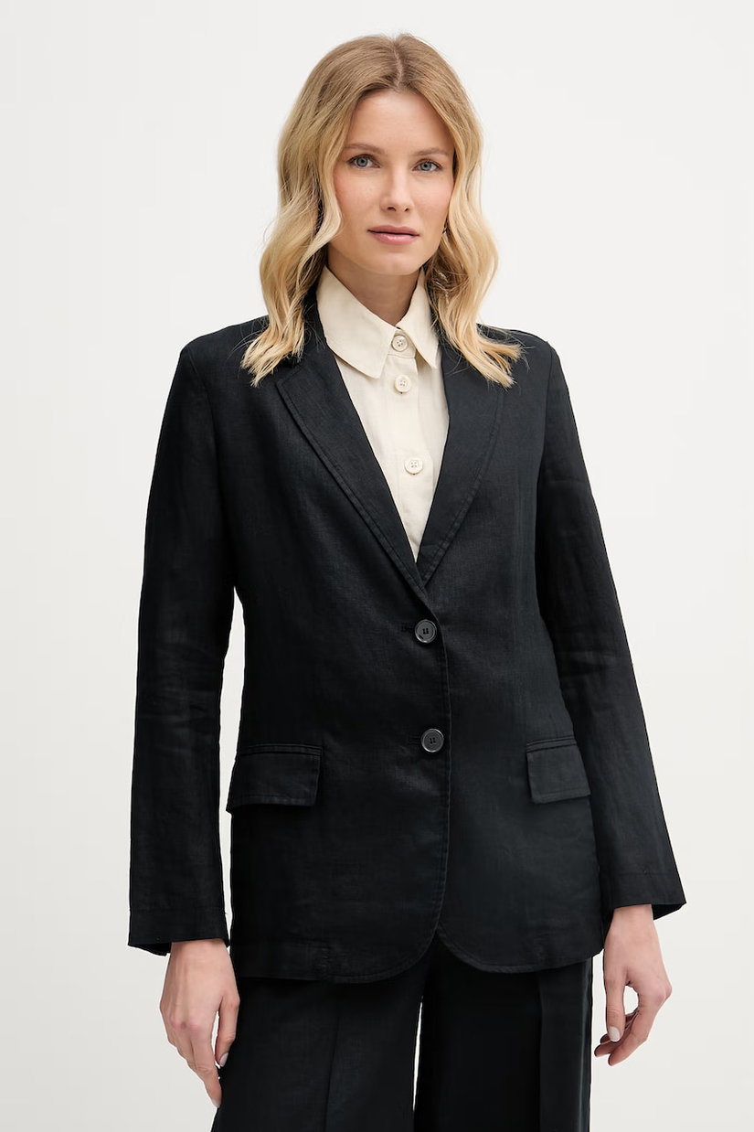 United Colors of Benetton sacou cu un singur rând de nasturi pentru femei, din in