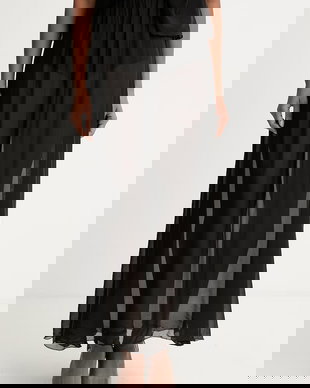 Haveone fustă cu amestec de mătase