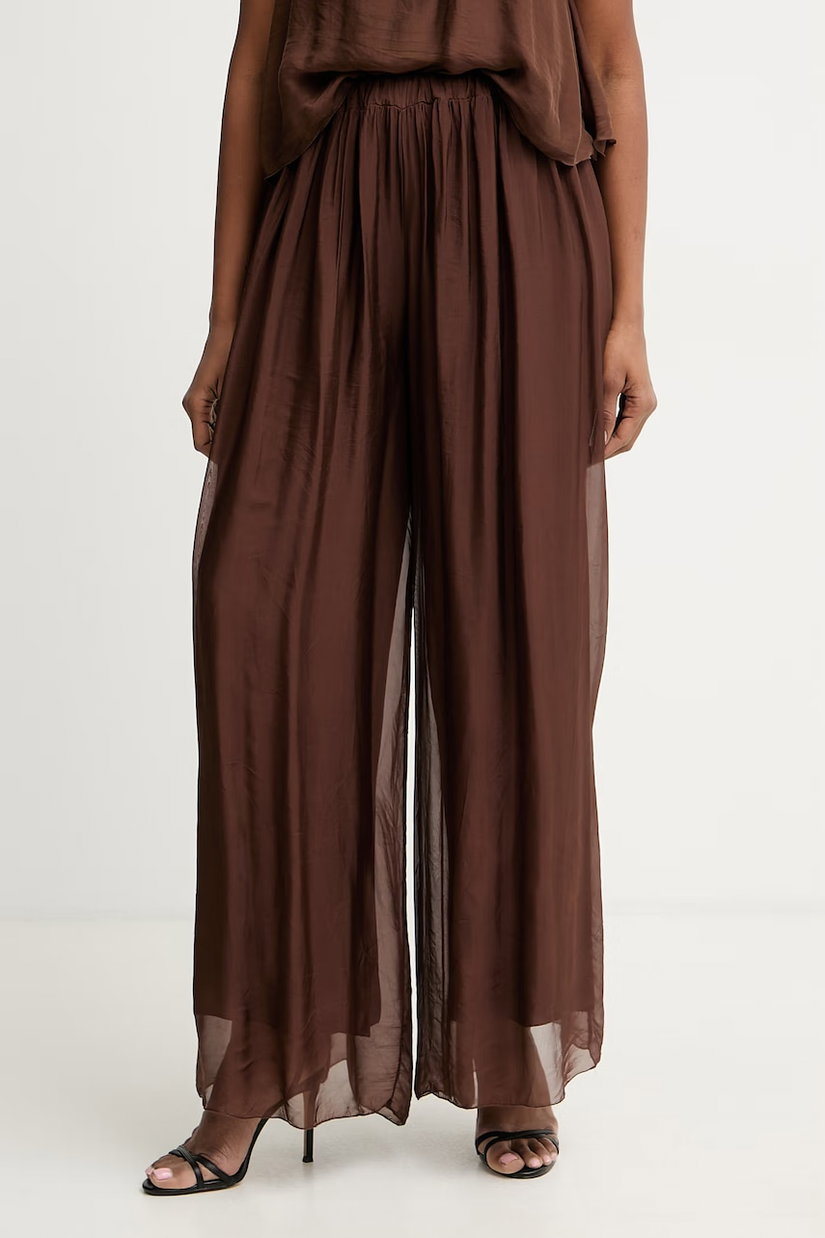 Haveone pantaloni palazzo pentru femei, cu amestec de mătase