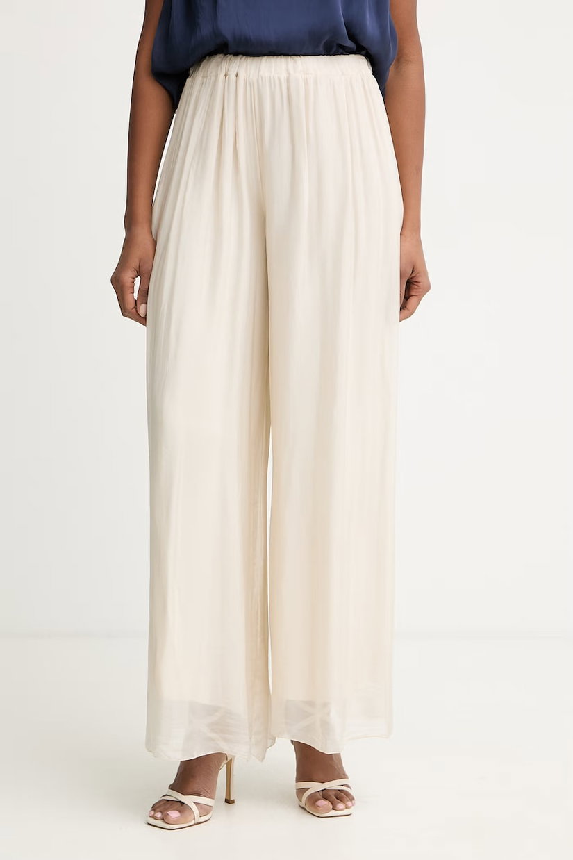 Haveone pantaloni palazzo pentru femei, cu amestec de mătase