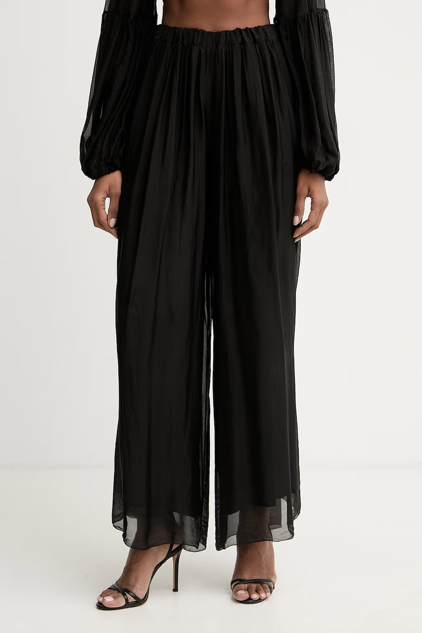 Haveone pantaloni palazzo pentru femei, cu amestec de mătase