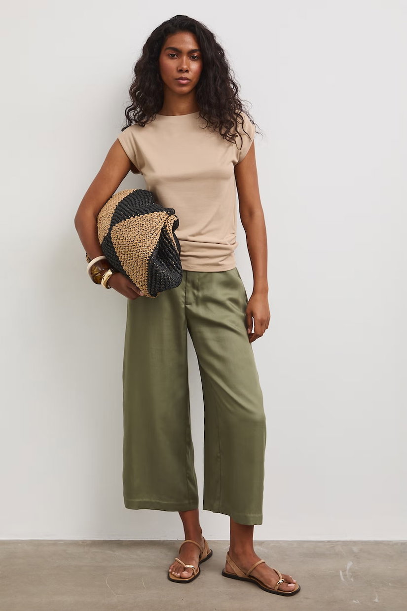 Medicine pantaloni culottes pentru femei, din lyocell