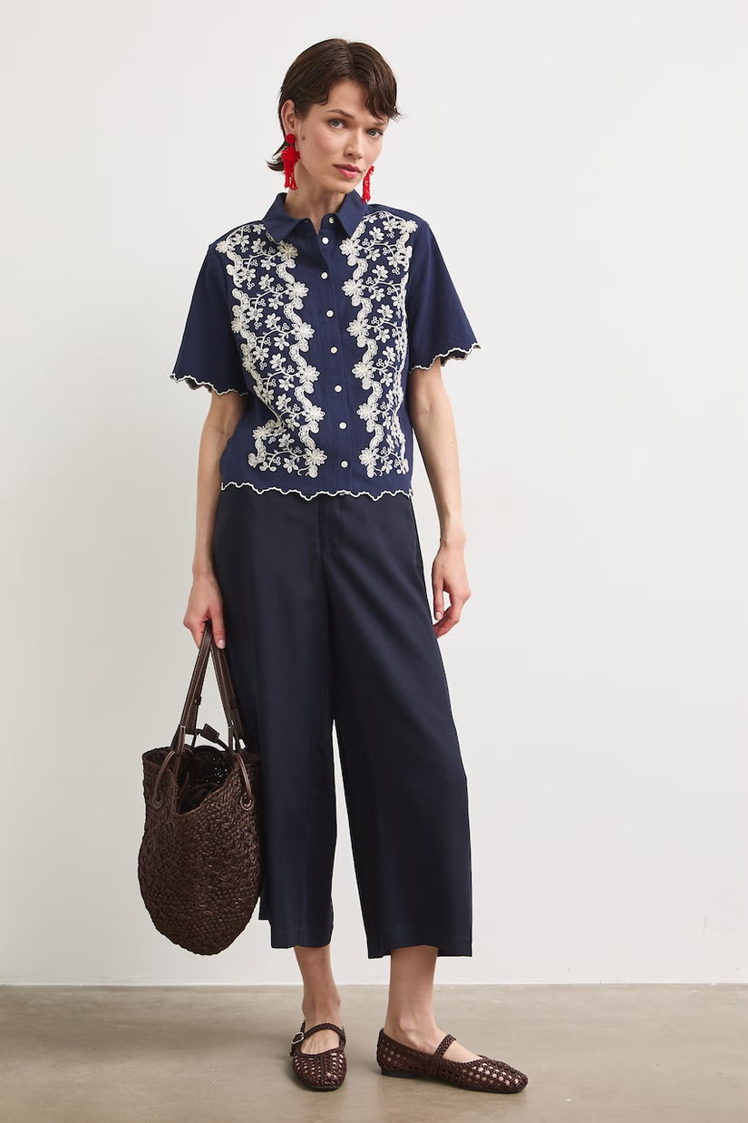 Medicine pantaloni culottes pentru femei, din lyocell