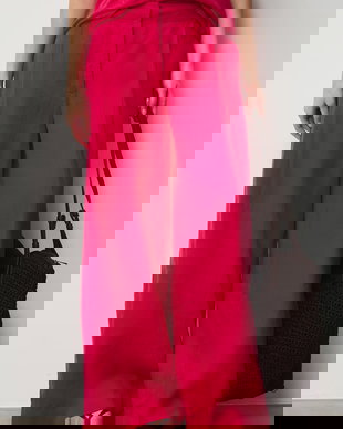 Medicine pantaloni wide leg pentru femei, din in