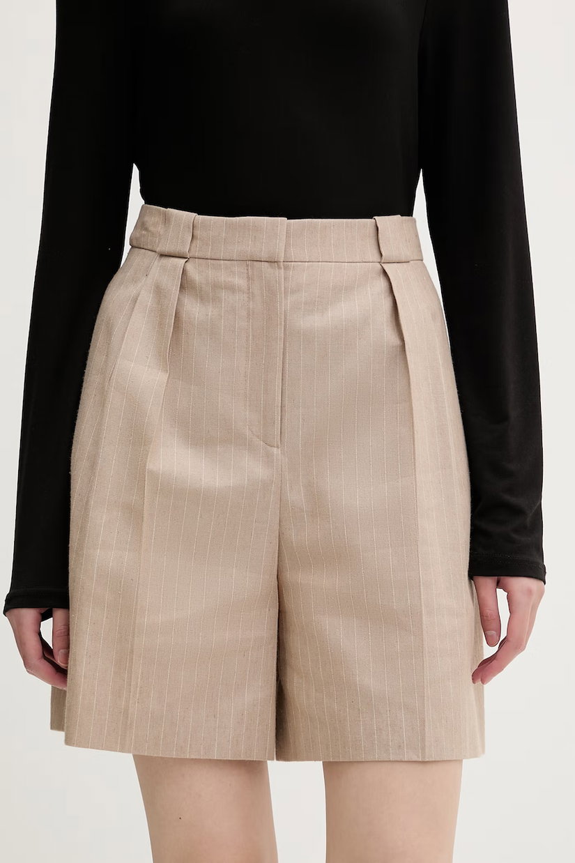 HUGO pantaloni scurți eleganți pentru femei, cu amestec de in Hamonu