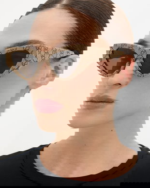 Gucci ochelari de soare cat eye pentru femei