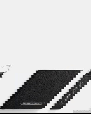 Armani Exchange portofel de piele + breloc