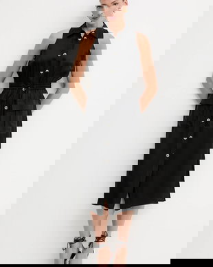 Twinset rochie din amestec de in