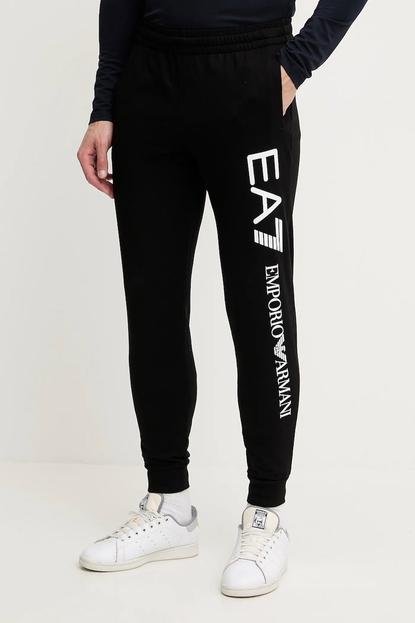 EA7 Emporio Armani pantaloni de trening din bumbac