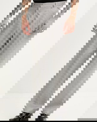 HUGO pantaloni din amestec de in