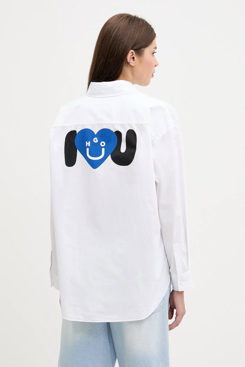 HUGO Blue cămașă din bumbac Elisana_B